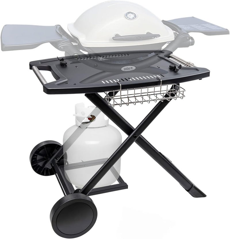 Broil-X عربة محمولة لويبر Q1200، Q1000، Q2200، Q2000، Q2400، عربة قابلة للطي للشواء في الهواء الطلق، حامل محمول لشوايات الغاز من سلسلة ويبر Q وسلسلة نينجا وودفاير OG700 - Image 1